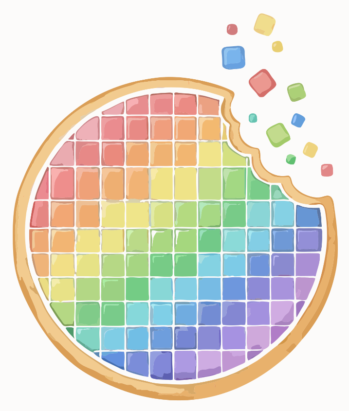 Rainbow mosaic cookie